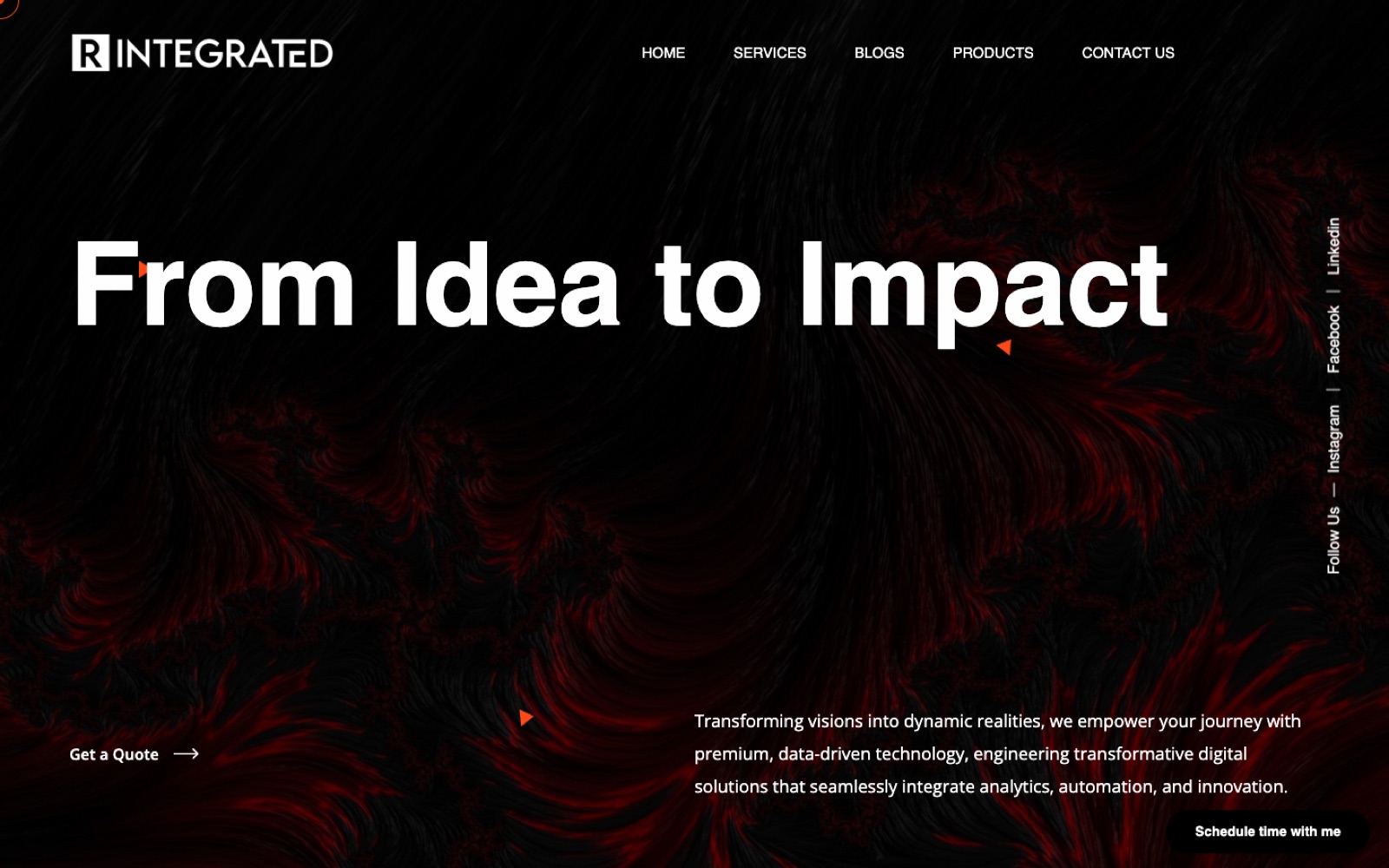 The Rintegrated website, which Samruddhi built along with its content.
